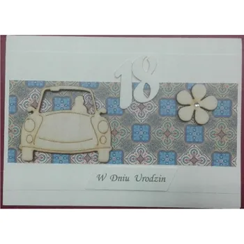 PŘÁNÍ K 18. NAROZENINÁM ručně dělané, DEKORATIVNÍ blahopřání s obálkou