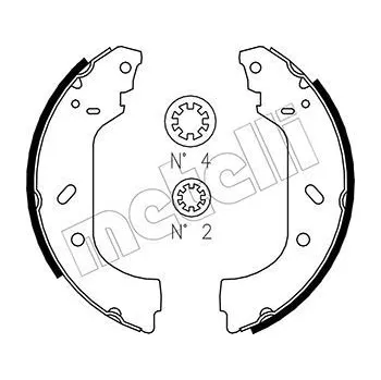 Brzdová čelist Sada brzdových čelistí METELLI 53-0074