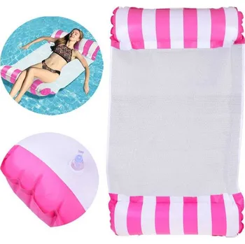 Hamak nafukovací lehátko 118 x 67 cm růžové/bílé