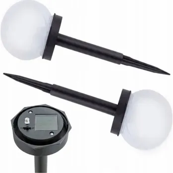 Venkovní osvětlení SOLÁRNÍ ZAHRADNÍ SVÍTIDLA ZAPICHOVACÍ LED KOULE 10 CM SADA 2 KS