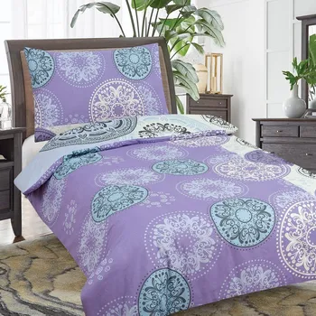 Povlečení Aaryans francouzské bavlněné povlečení Olivie fialové 220x200/70x90cm