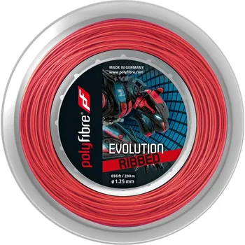 Struna na výplet tenisové rakety Tenisový výplet Polyfibre Evolution Ribbed (200 m) Červený (1.25 mm)