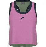 Dámský tenisový top Head Play Crop Top - cyclame/celery green Růžový, Vícebarevný (L)
