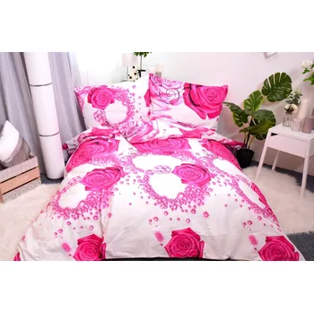 Povlečení Aaryans bavlněné povlečení Valentine růžové 140x200/70x90cm