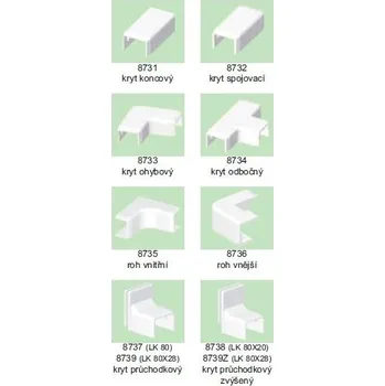 Elektroinstalační materiál Kryt L 18 x 13 průch.zvýš. 8738 HB KOPOS - KOLIN a.s. 41-06-270-46075