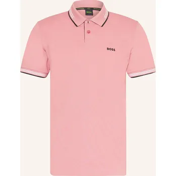 Pánská košile Boss Pánská Polokošile Z Piké Paul Slim Fit, růžová / černá /...