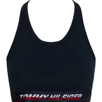 Podprsenka Podprsenky Tommy Hilfiger Mid Intensity Tape Racer Bra - desert sky split logo tape Modrý (XS)