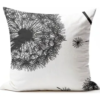 Povlak na dekorativní polštářek Bavlněný povlak na polštář - Pampelišky bílé Zapínání: knoflík, Velikost polštáře: 40x40