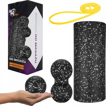 MASÁŽNÍ SET VÁLEC EPP DUOBALL MÍČEK 3V1 + POSILOVACÍ GUMA 2-7 kg