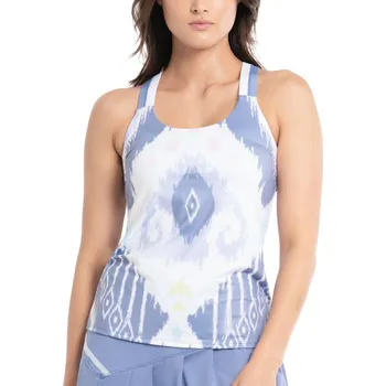 Dámský tenisový top Lucky in Love All About Ikat Tank w/Bra - shadow Vícebarevný (S)