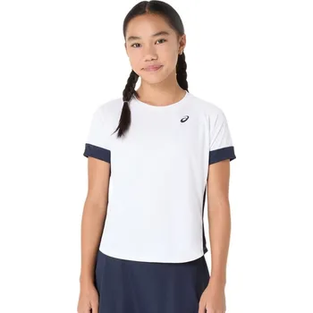 Pánské tričko Dívčí trička Asics Girls Tennis Short Sleeve Bílý (XL)