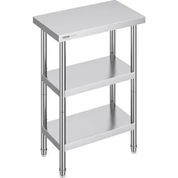 Dílenský stůl VEVOR Nerezový stůl na přípravu jídla, komerční kuchyňský pracovní stůl 35,6 x 61 cm
