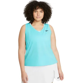 Dámský tenisový top Nike Court Dri-Fit Victory Tank Plus Line W - copa/white/black Modrý (2X)