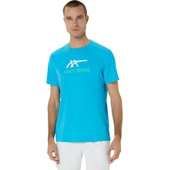 Pánské tričko Pánské tričko Asics Court Graphic Modrý (M)
