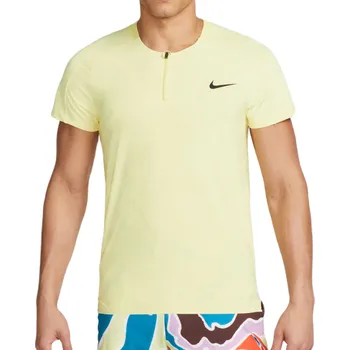 Pánské tenisové polo tričko Nike Court Dri-Fit Adventage Slam Tennis - lemon chiffon/black Žlutý (XXL)