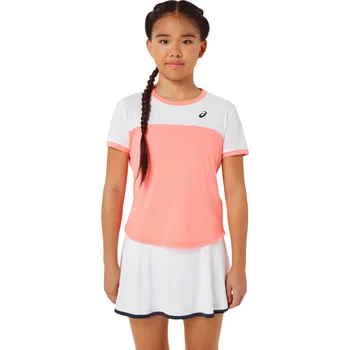 Pánské tričko Dívčí trička Asics Tennis Short Sleeve - guava/brilliant white Růžový (XL)