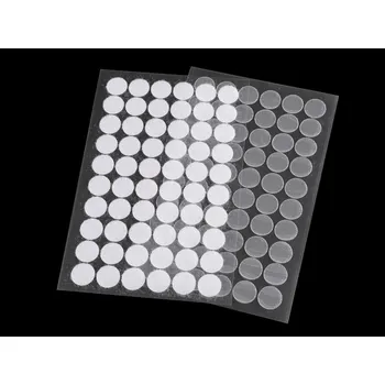 Suchý zip samolepicí kolečka Ø15 mm transparentní, barva transparent