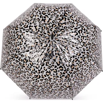 Dámský / dívčí průhledný vystřelovací deštník leopard Varianta: 2 béžová světlá, Balení: 1 ks