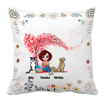 Polštář Polštář - Miluji čtení a psa - Až 3 psi 40cm x 40cm