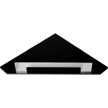 Koupelnový nábytek Rohová koupelnová police, černá matná + ocel leštěná Stella 16.06422-B