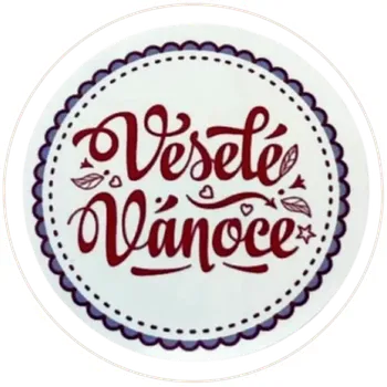 Obalový materiál Samolepící etiketa vánoční červená