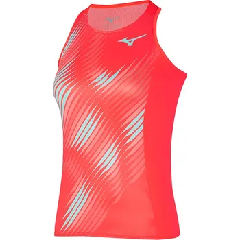 Dámské tričko Dámský tenisový top Mizuno Printed Tank - fierry coral Oranžový, Červený (S)