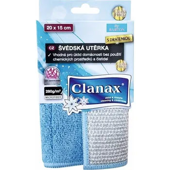 Clanax švédská utěrka s drátěnkou 20 x 15 cm modrá