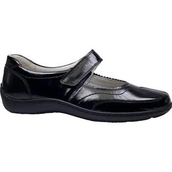 Dámské baleríny Vycházková obuv-flexiblová, Waldläufer, šíře H, černý lak: Černá Lakovaná kůže 30,2 45,5 H - rozšířená (30148-30153)