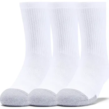 Pánské ponožky Ponožky Under Armour Youth HeatGear Crew Socks 3-Pack - white/steel Bílý (27.5-31)