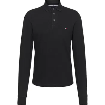 Pánské oblečení Pánské tenisové tričko Tommy Hilfiger 1985 Slim Long Sleeve - black Černý (S)