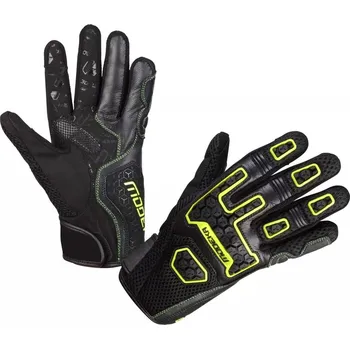Moto rukavice MODEKA KOŽENÉ RUKAVICE MODEL DRACON BLACK/YELLOW FLUO VELIKOST 11