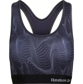 Podprsenky Reebok Womens Crop Top Nelly - black print Černý (XS)