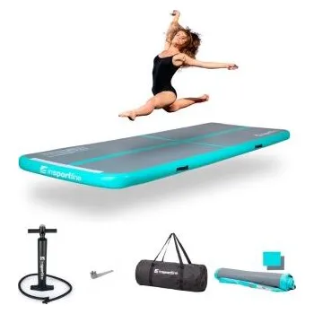 Žíněnka Airtrack inSPORTline Airstunt 300x100x10 cm šedá s ruční pumpou