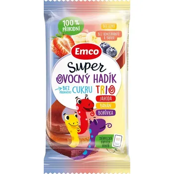 Emco Super ovocný hadík Trio 30 g jahoda, banán a borůvka