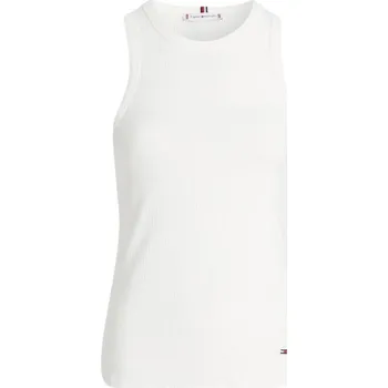 Dámský tenisový top Tommy Hilfiger Slim Rib Tank Bílý (M)