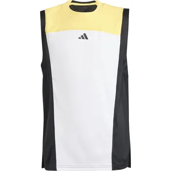 Dívčí tričko Dívčí trička Adidas Girls Aeroready Pro Tank - white/orange/black Bílý (128 cm)