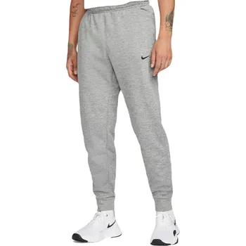 Pánské tenisové tepláky Nike Therma-FIT Tapered Fitness - dark grey heather/particle grey/black Šedý (M)