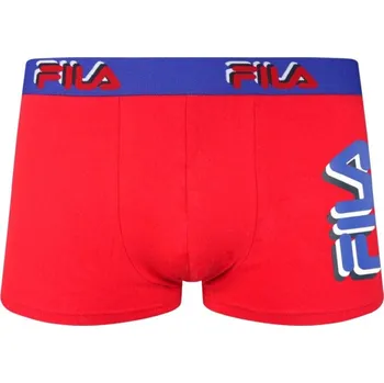 Boxerky Pánské boxerky Fila Boxer Elastic Logo 1P - red Červený (XL)