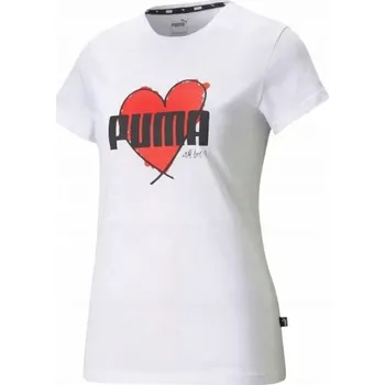 PUMA Dámské Tričko - Heart Tee 587897-02 BÍLÉ