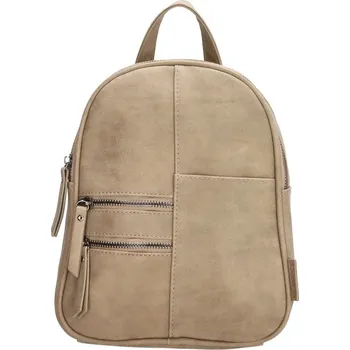 Kabelka Světle hnědý malý elegantní batoh „Doublezip“