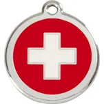 Red Dingo známka – Swiss Cross Red – Švýcarský kříž červený velikost známky M - 30 mm