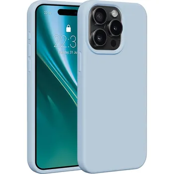 Pouzdro na mobilní telefon Silikonový kryt Etteri pro iPhone 15 Pro Max 6,7" světle modrý