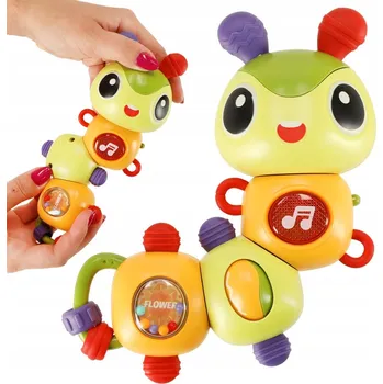 Hračka pro nejmenší Elektronická housenka Ikonka s hudbou a světelnými efekty