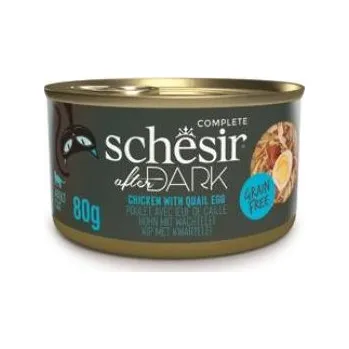Krmivo pro kočku Schesir Cat konz. After Dark Wholefood kuře/vejce 80g