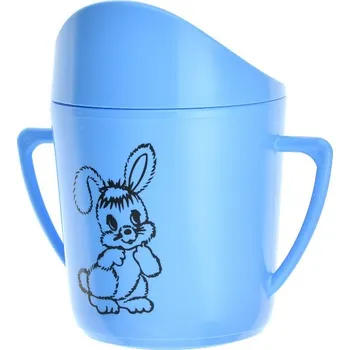 Hrnek kojenecký plast 250ml potisk modrý CZ