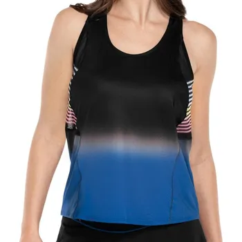 Dámský tenisový top Lucky in Love Neon Lights Glow Up Tank - electric blue Tyrkysový, Vícebarevný (XS)