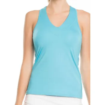 Dámský tenisový top Lucky in Love Core V-Neck Tank w/Bra Women - ocean Tyrkysový (XS)