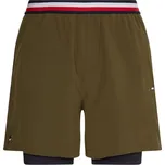 Pánské tenisové kraťasy Tommy Hilfiger Essentials Training 2in1 Short - army green Zelený (XXL)