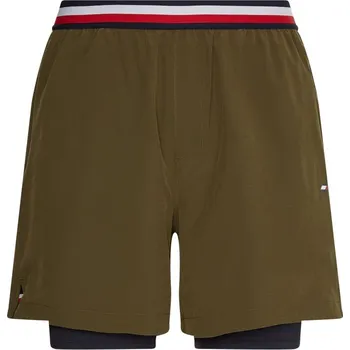 Pánské kraťasy Pánské tenisové kraťasy Tommy Hilfiger Essentials Training 2in1 Short - army green Zelený (XXL)