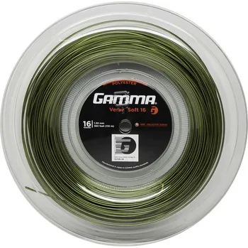 Struna na výplet tenisové rakety Tenisový výplet Gamma Verve Soft 16 (110 m) - yellow/black Černý (1.30 mm)